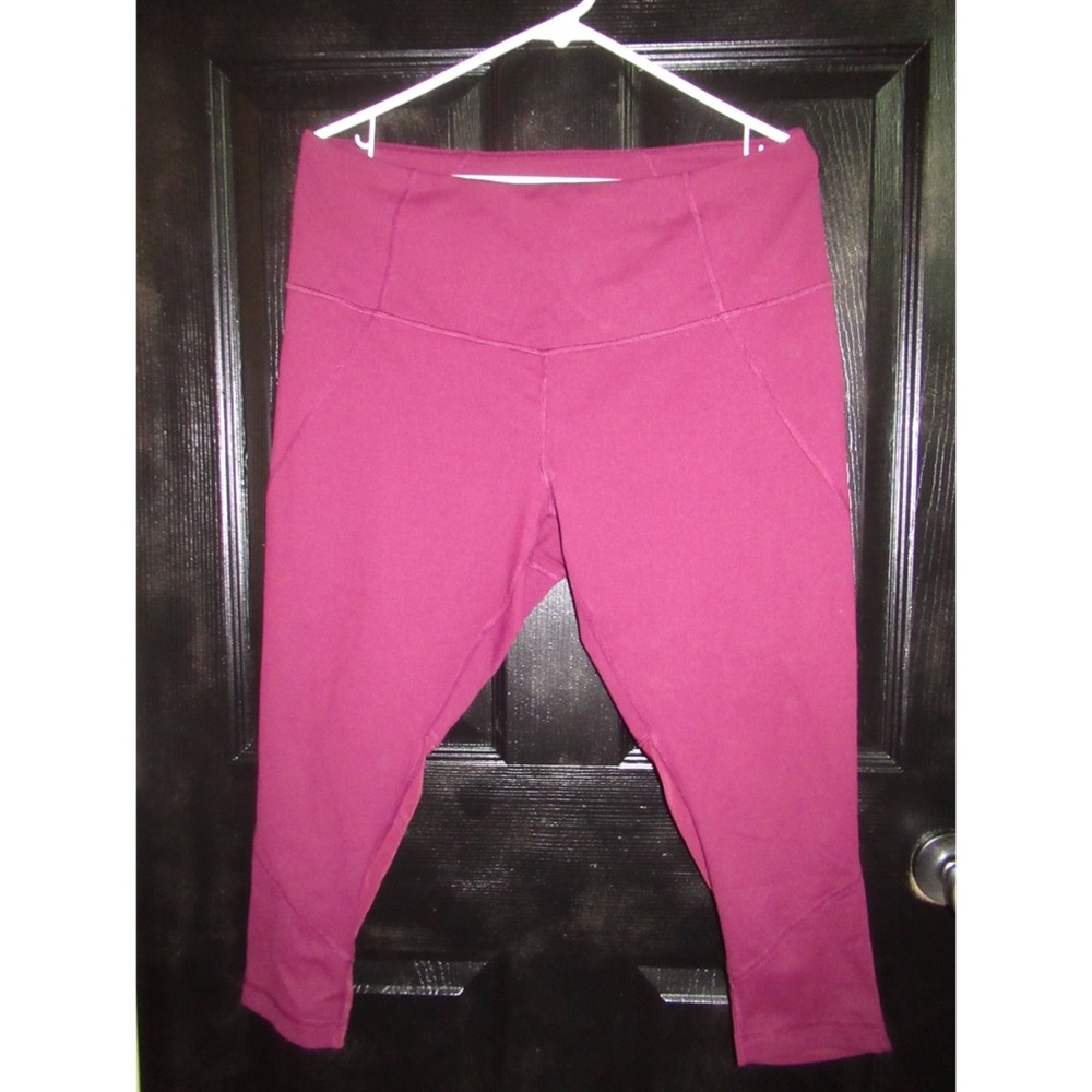 “Zella” Maroon Work Out Leggings/Sheer backings.